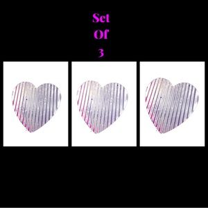 Set of 3 Metal Heart Wall Decorations